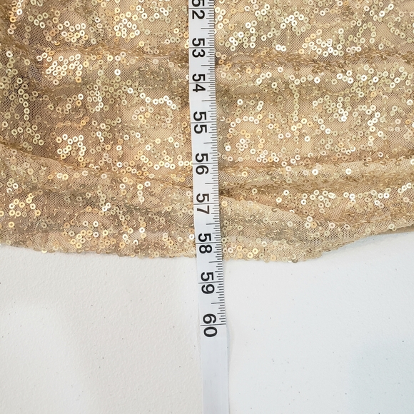 BILL LEVKOFF Sequin Net Gown Halter - Picture 10 of 11